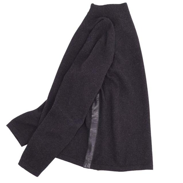 HERMES - エルメス ニット ヤク ウール ハーフジップ セーター レザー