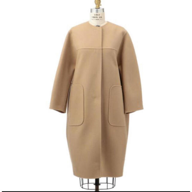 yoriノーカラーウールコートドゥロワー drawerブラミンクblamink