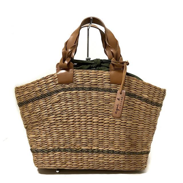 美品 agnès b.VOYAGE アニエスベー スカーフ かごバッグ 天然素材