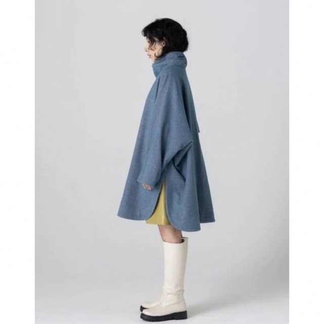 silent 衣装 川口春奈さん着用 紬 CITEN ポンチョ コート ブルーの通販