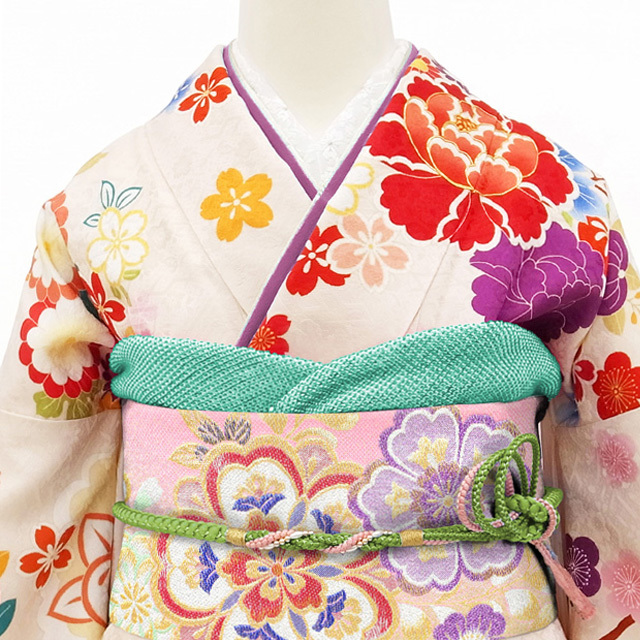 すごい値！ 袋帯 振袖用 京都 西陣 豪華 金糸 銀糸 ピンク 桜 華やか