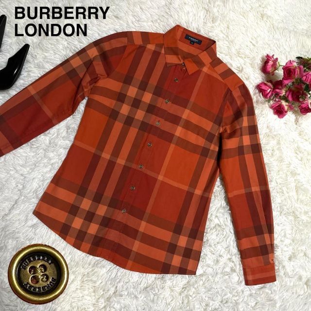 極美品☆バーバリーロンドン 長袖シャツ メガチェック 希少カラー