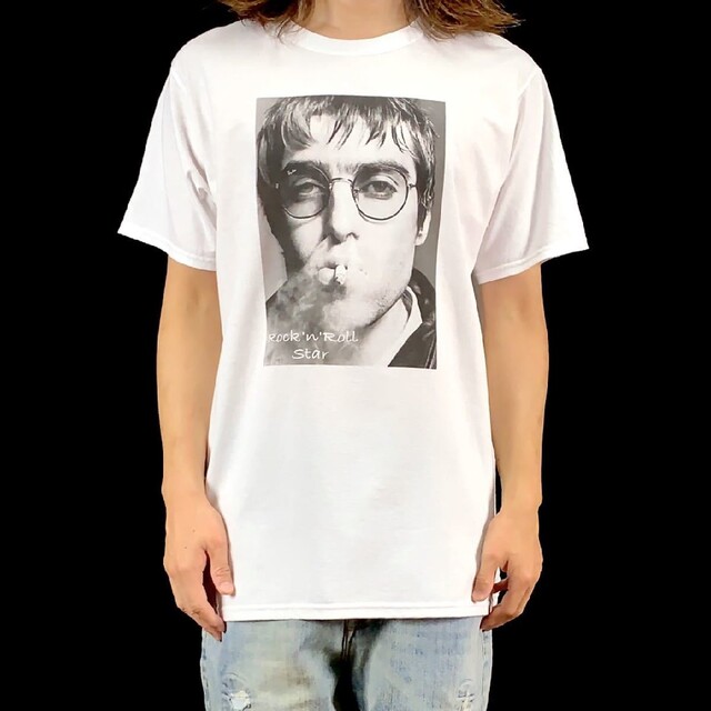 新品 oasis オアシス リアムギャラガー 煙草 UKロック バンド Tシャツ