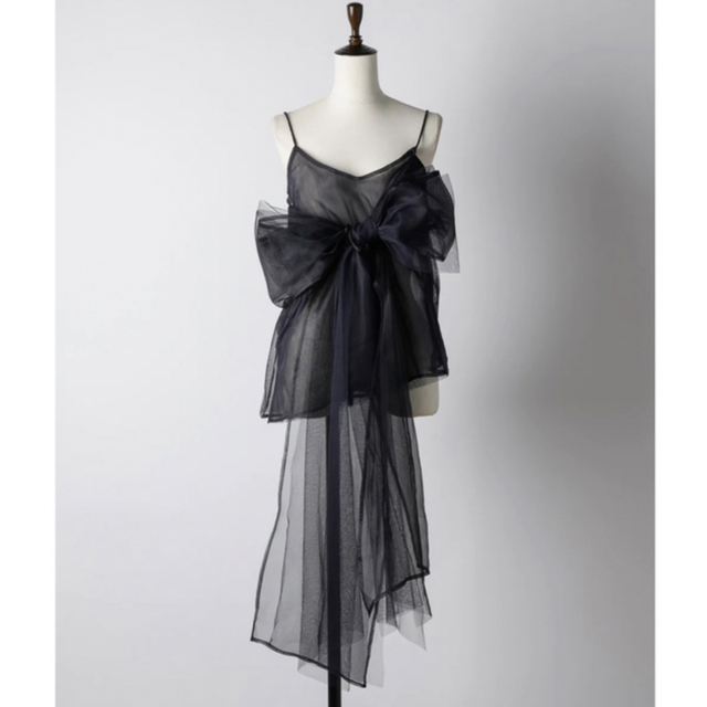 LA BELLE ETUDE 水色 フリルチュールキャミソール｜J1U by LA BELLE LA