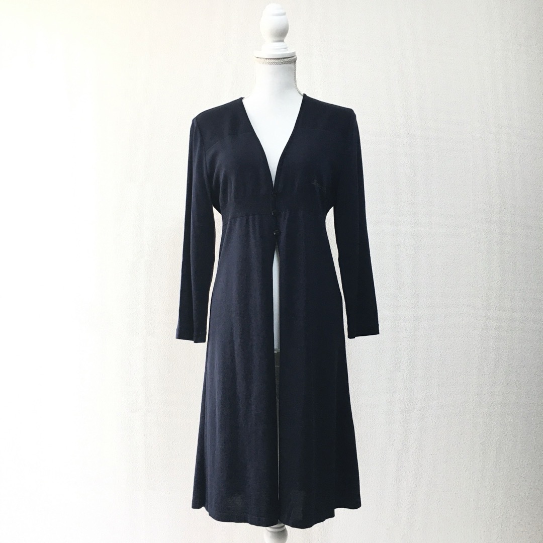 近年美品 LEONARD レオナール シルク ロング カーディガン コート 42