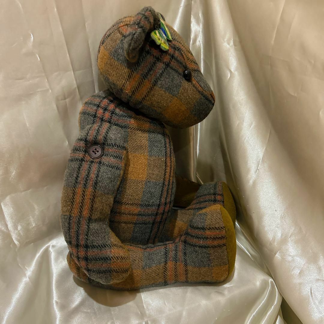 テディベア クマのぬいぐるみ チェック柄 ビンテージの通販 by くう's