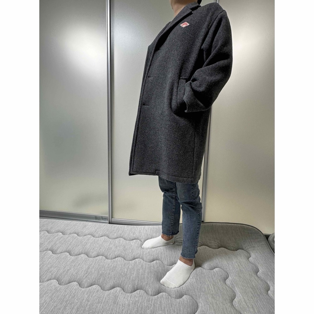 DANTON - DANTON ウールライトパイルロングコート ステンカラーコート