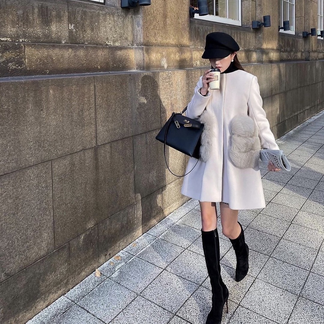 LADYラインポケットファーコート sheller シェリエ