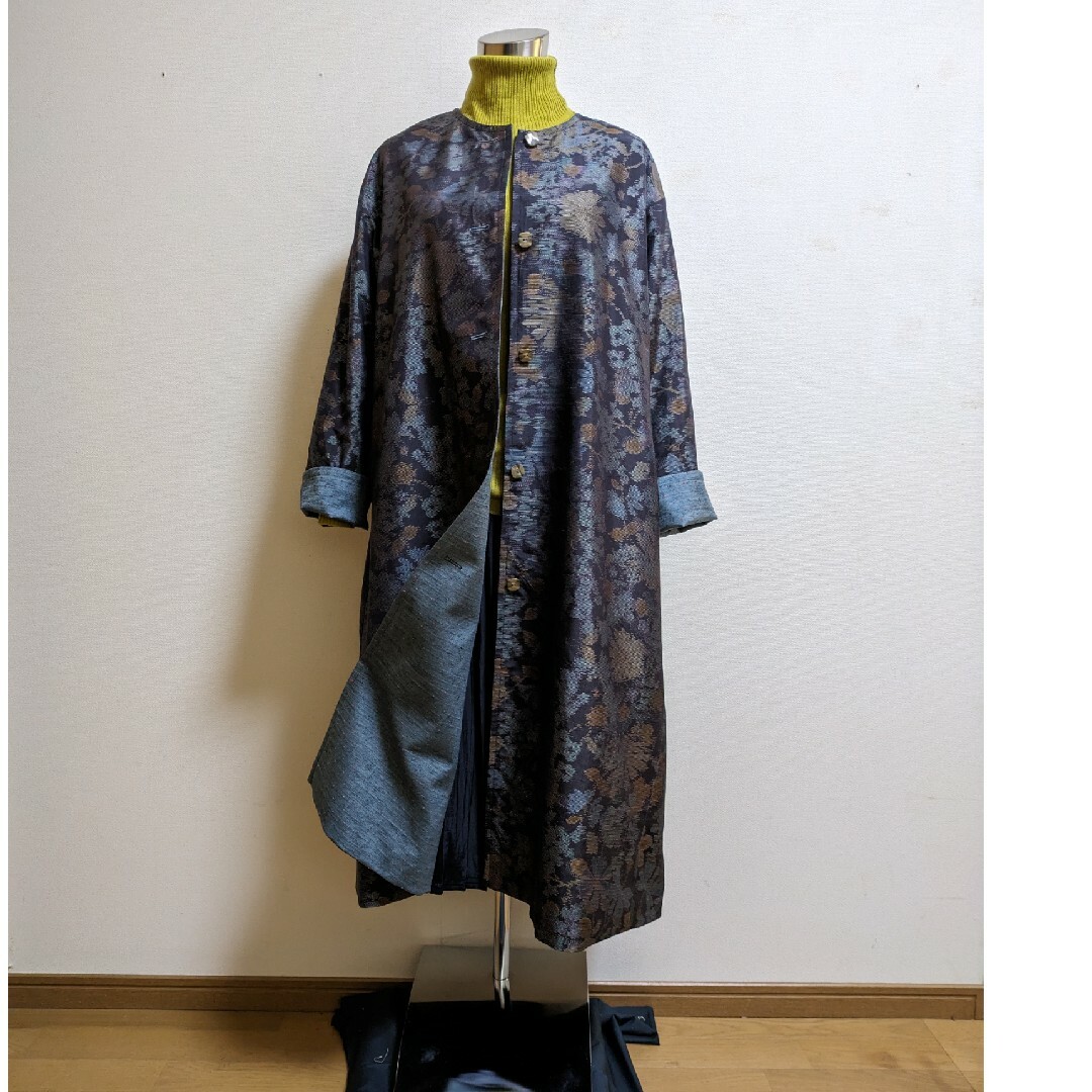 SOLD 着物リメイクリバーシブルコート 大島紬 M〜Lの通販 by Yumi's