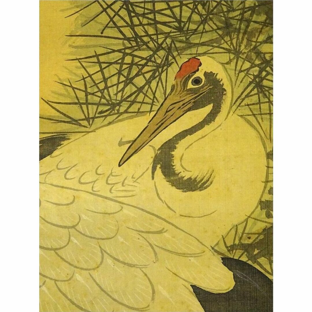 掛軸 琴峰『松上双鶴図』日本画 絹本 肉筆 掛け軸 p11064の通販 by 吉