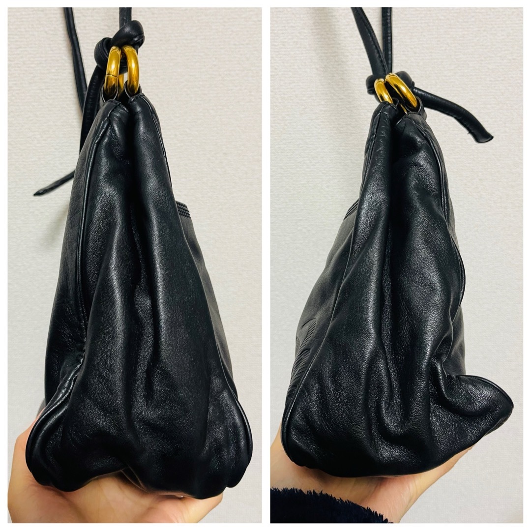 LOEWE - 美品 ロエベ ヴィンテージ レザー ショルダーバッグ 大容量