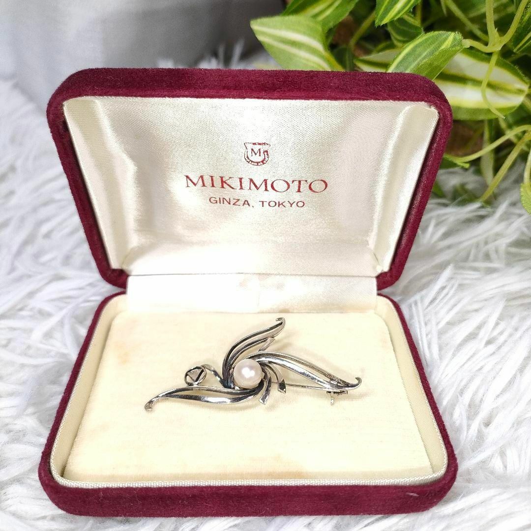 MIKIMOTO - ミキモト パール ブローチ 真珠 シルバー M刻印 S刻印
