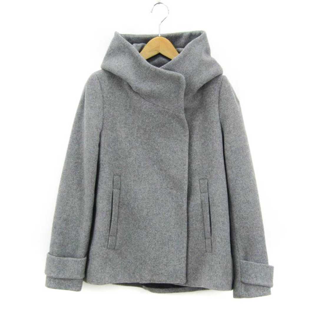 専用 ZARA グレー ウール ピーコート S ZARA グレー ウール混紡 ピーコート