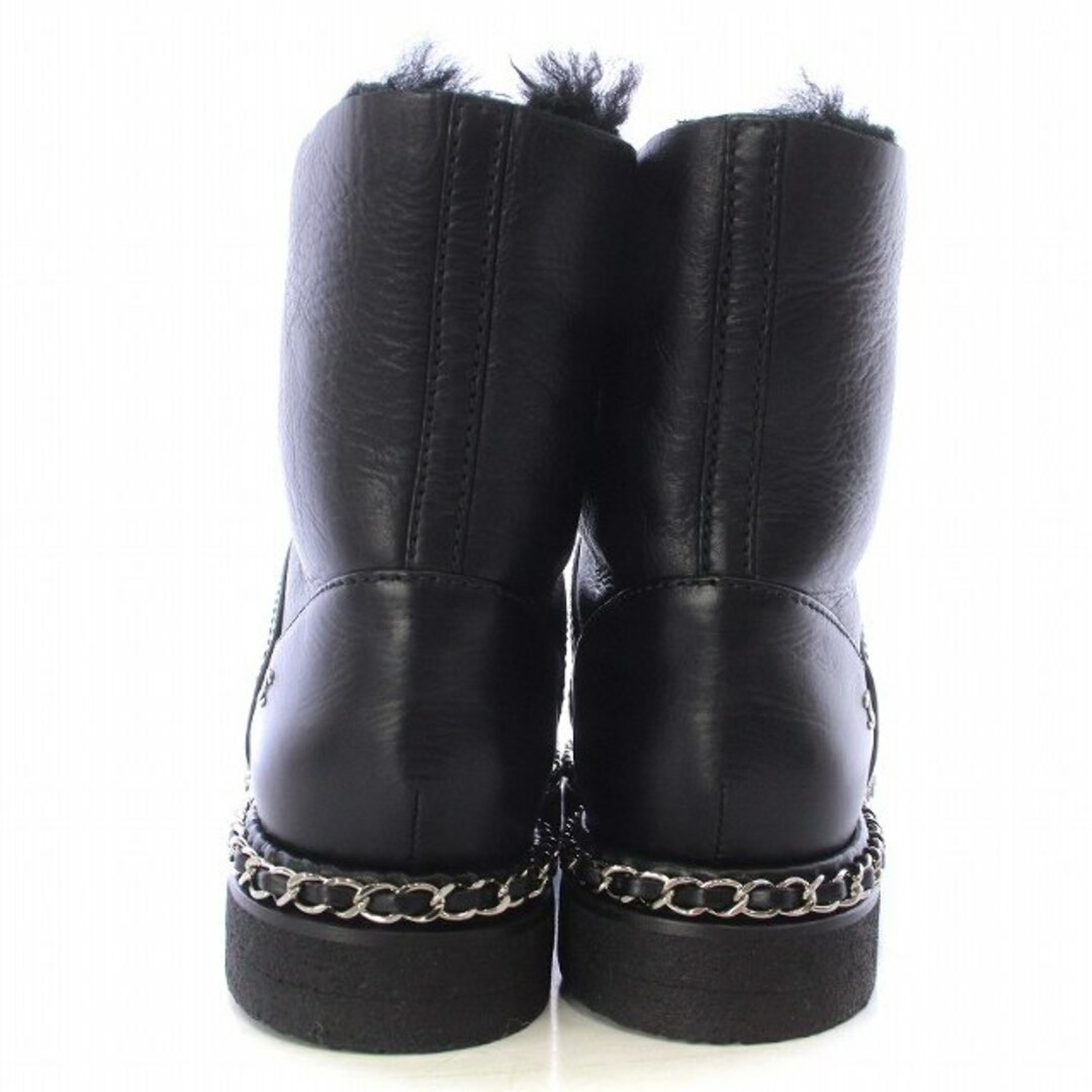 CHANEL - シャネル ムートン ショートブーツ チェーン ココマーク 34C