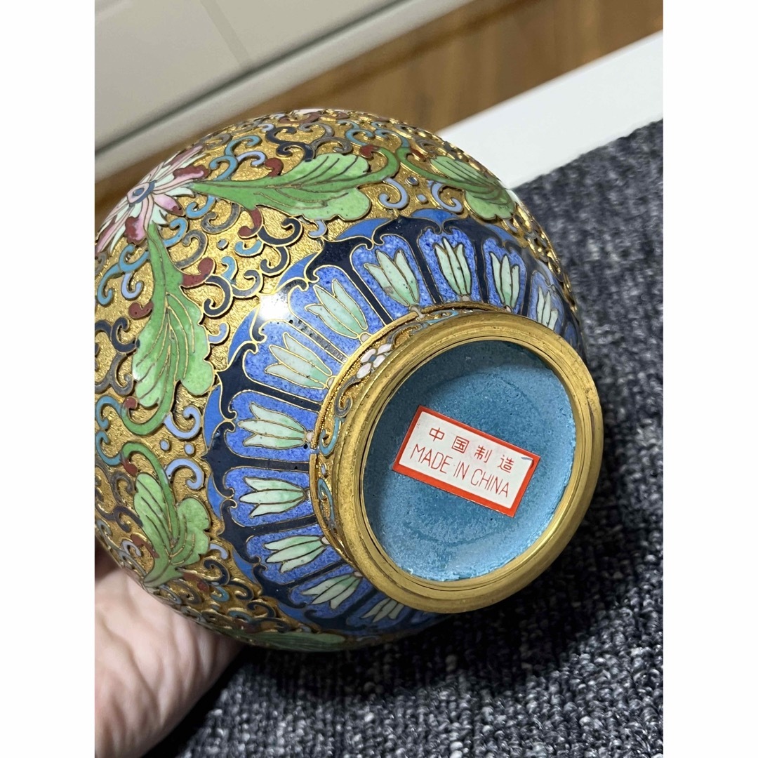 1210 中国美術 景泰藍 七宝 琺瑯 鉢 時代物 1210 中国美術 景泰藍 七宝