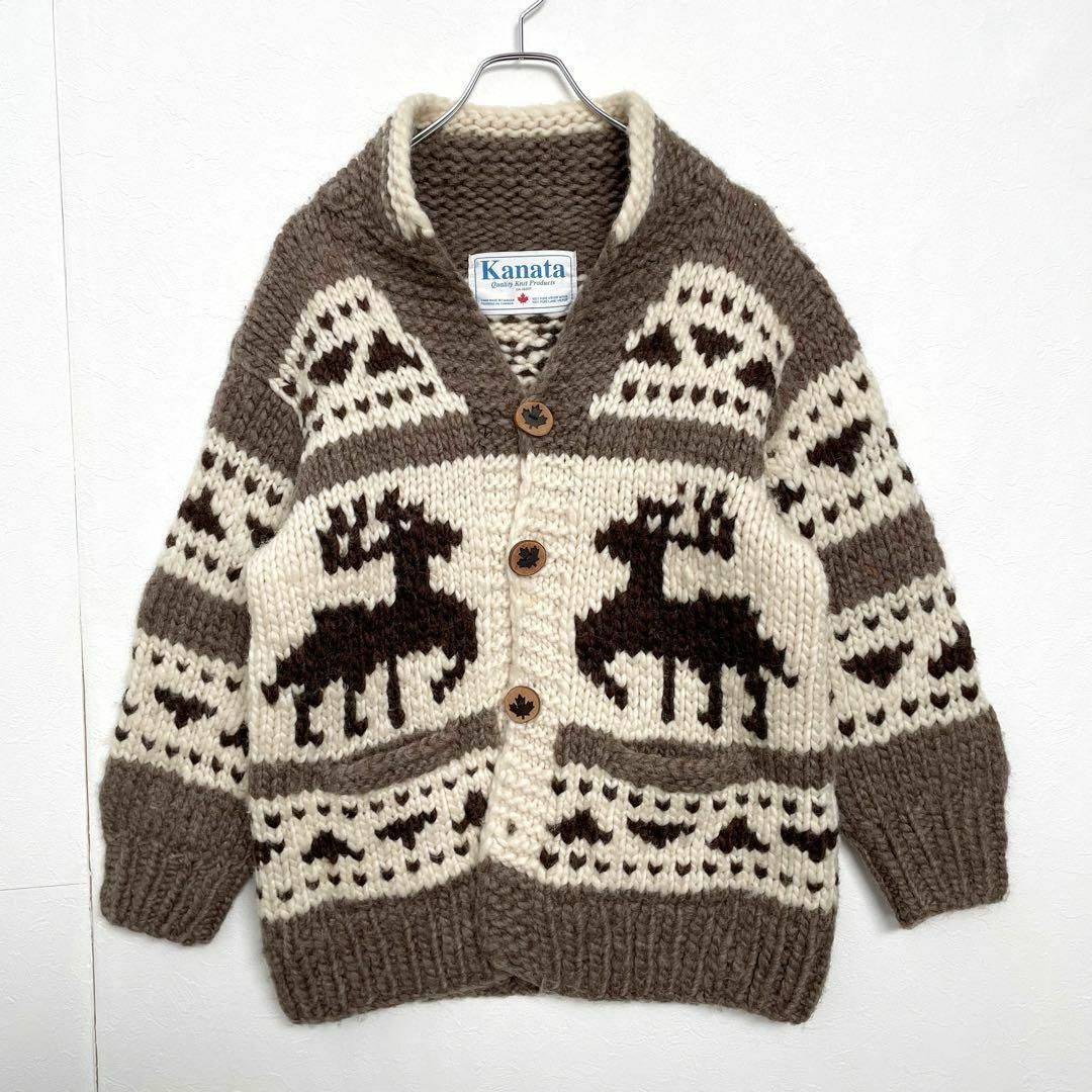 KANATA - KANATA カナタ ウッドボタン カナダ製 トナカイ カウチン