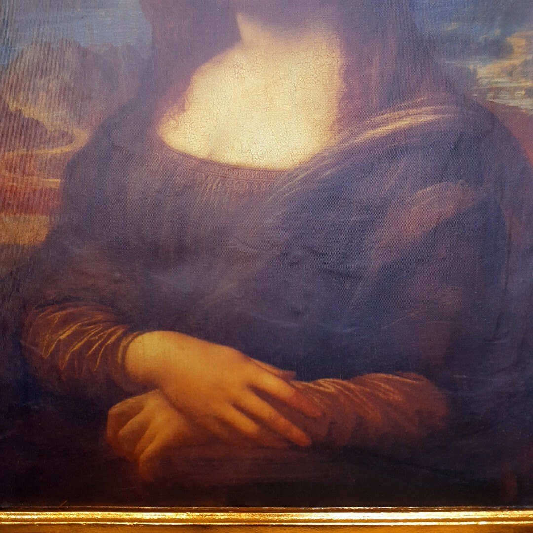 輸入雑貨 ダヴィンチ作 絵画 モナリザ 良質キャンバス生地 金箔使用 額