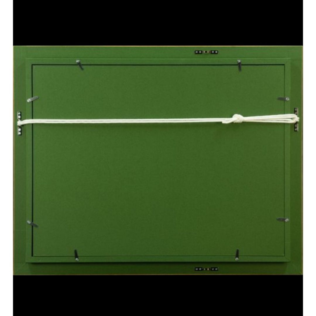 梅原龍三郎油彩 手描き『桜島』 表裏サイン(印譜) 中川一政鑑定シール