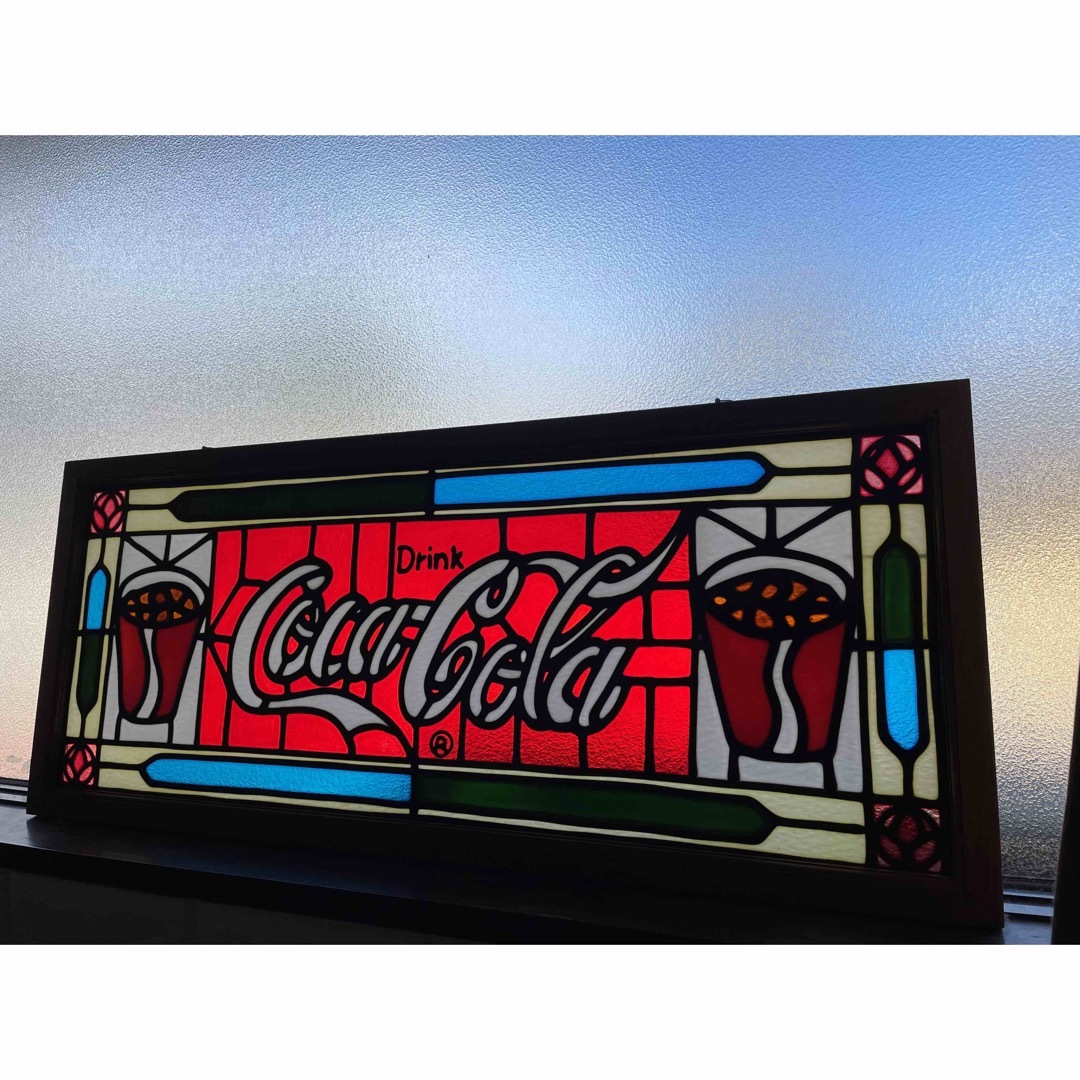 1970's コカコーラ ステンドグラス アドバタイジング ランプ ライト