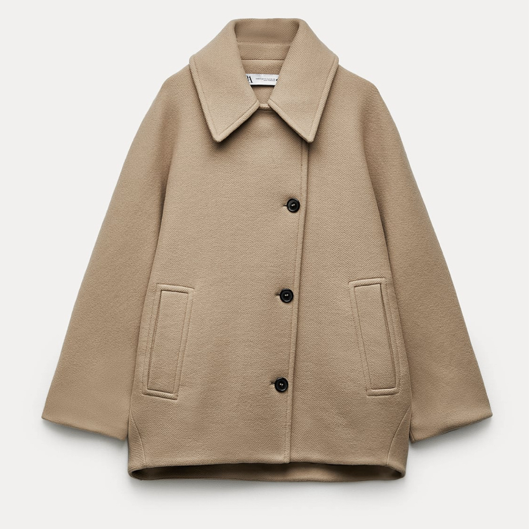 ZARA - 新品 ZARA ザラ ZW COLLECTION オーバーサイズショートコートの