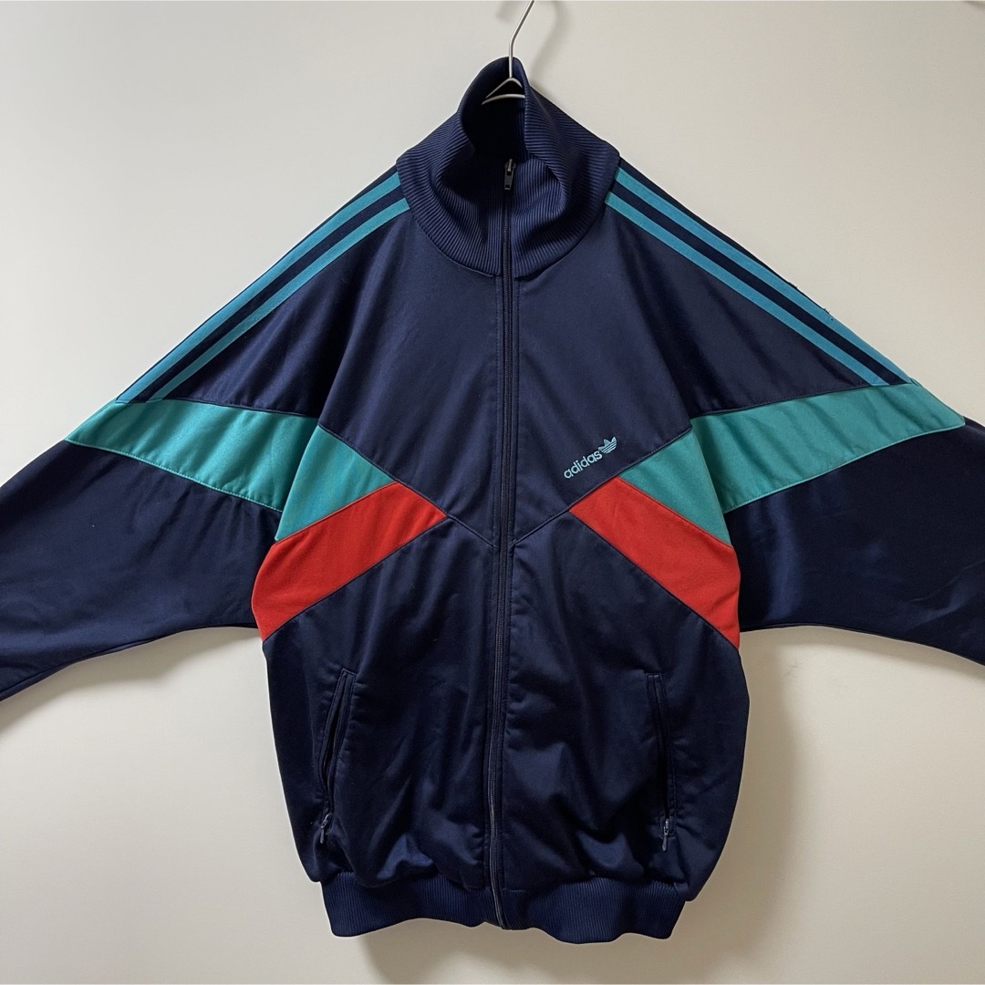 adidas - XL 80s】アディダス刺繍トラックジャケット古着ビンテージ