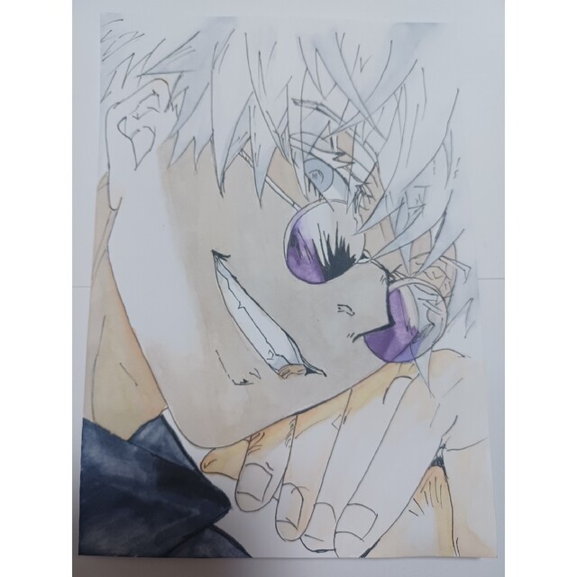 呪術廻戦 五条悟 ファンアート 手描きイラストの通販 by あさひ's shop