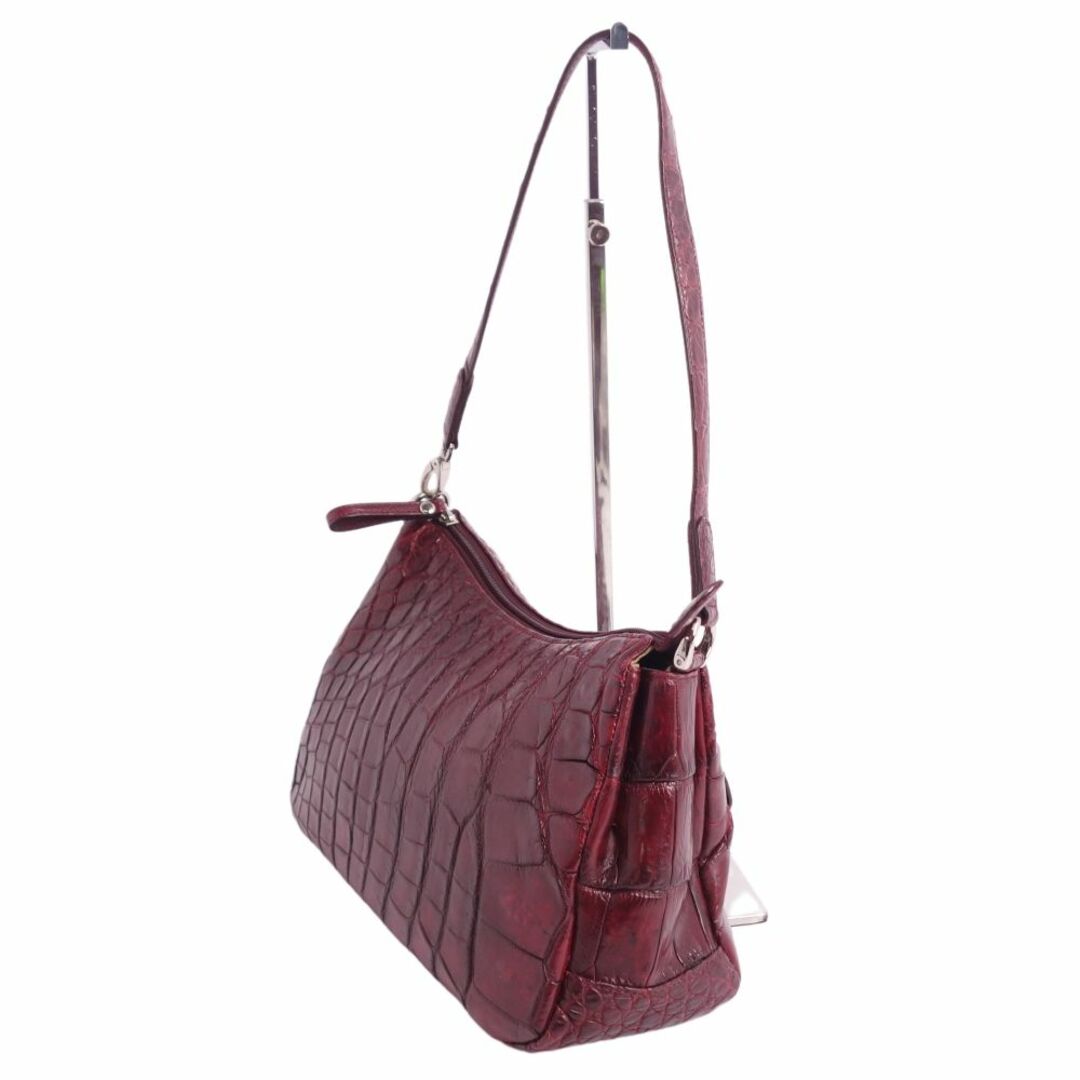 極美品 クロコダイル CROCODILE バッグ JRA ショルダーバッグ マット