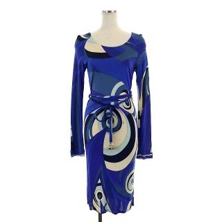 美品✨エミリオプッチ ワンピース チュニック ベルト付き ブルー