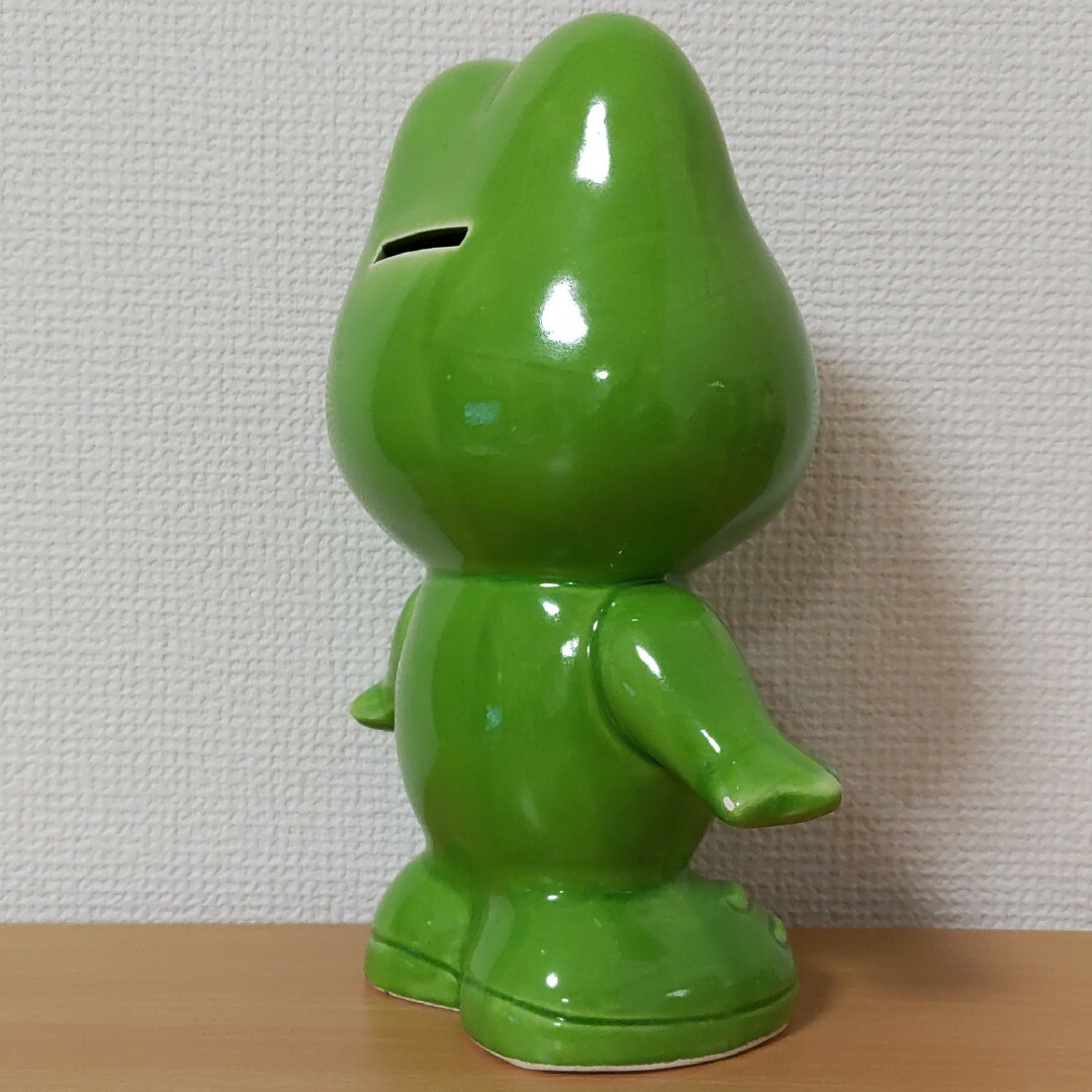 20cmコーワ貯金箱カエル陶器ケロちゃん置き物コロちゃんソフビ紙袋つき