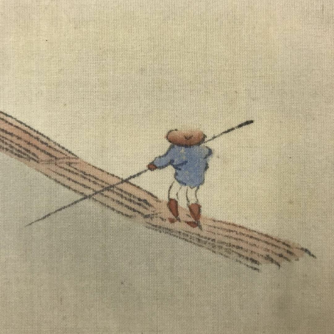 真作】霞舟/桜花山水筏下り図/嵐峡/嵐山/山水図/掛軸☆宝船☆AB-731の