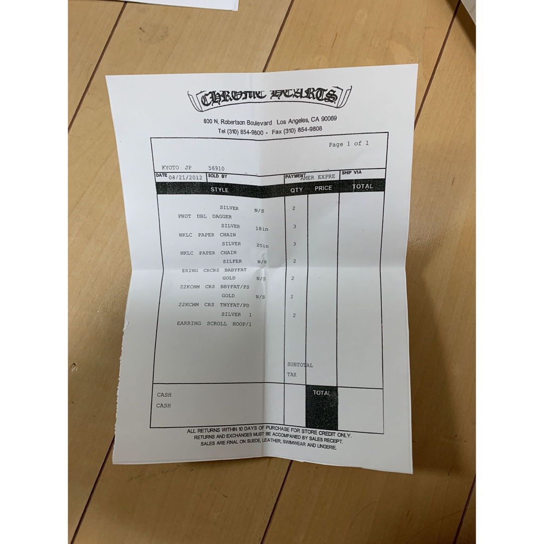 Chrome Hearts - クロムハーツ インボイスの通販 by だいs shop