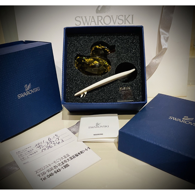 スワロフスキー ハッピーダック サーフィン スワロフスキーSWAROVSKI