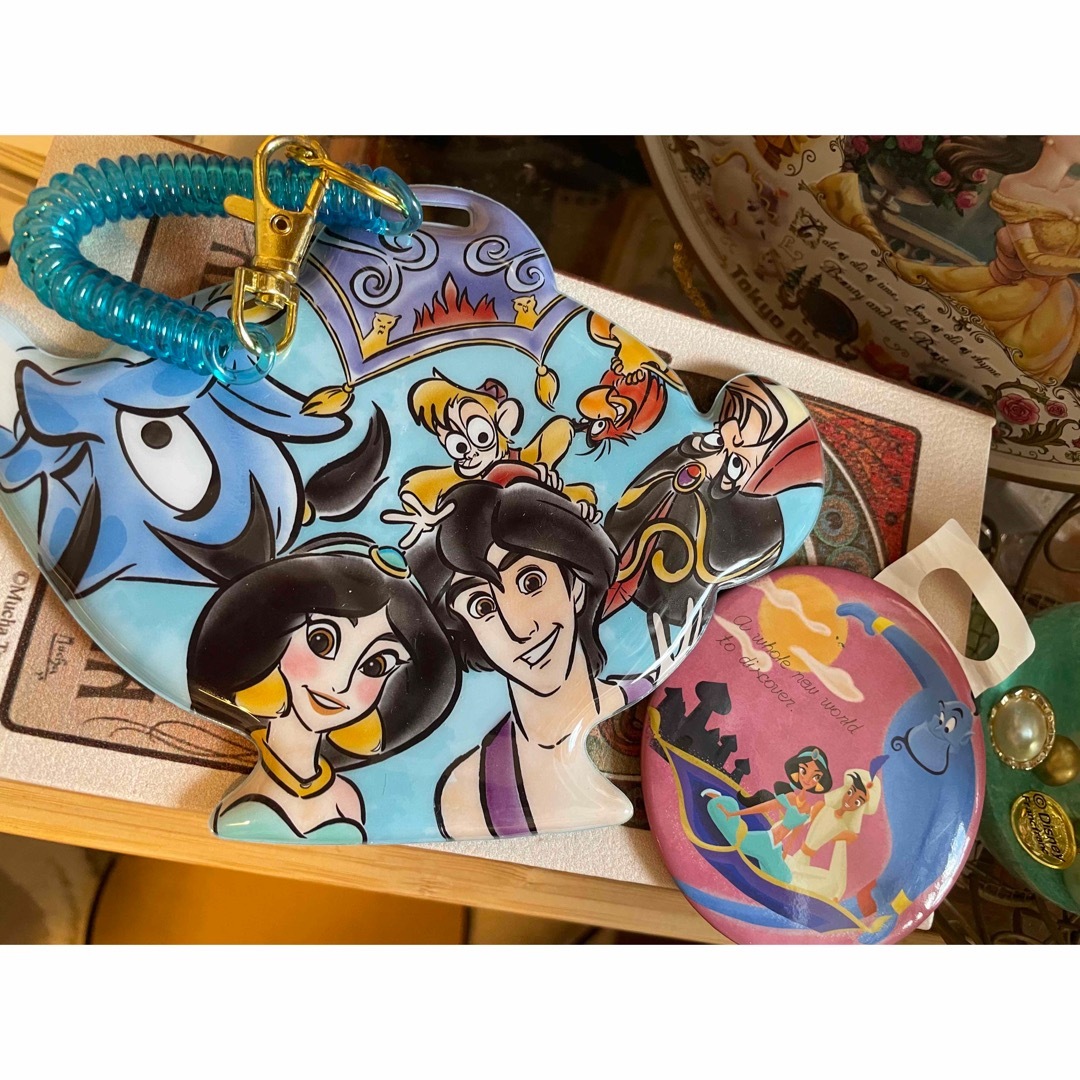 ディズニーストア アラジン ジャスミン 缶バッジ パスケースの通販 by