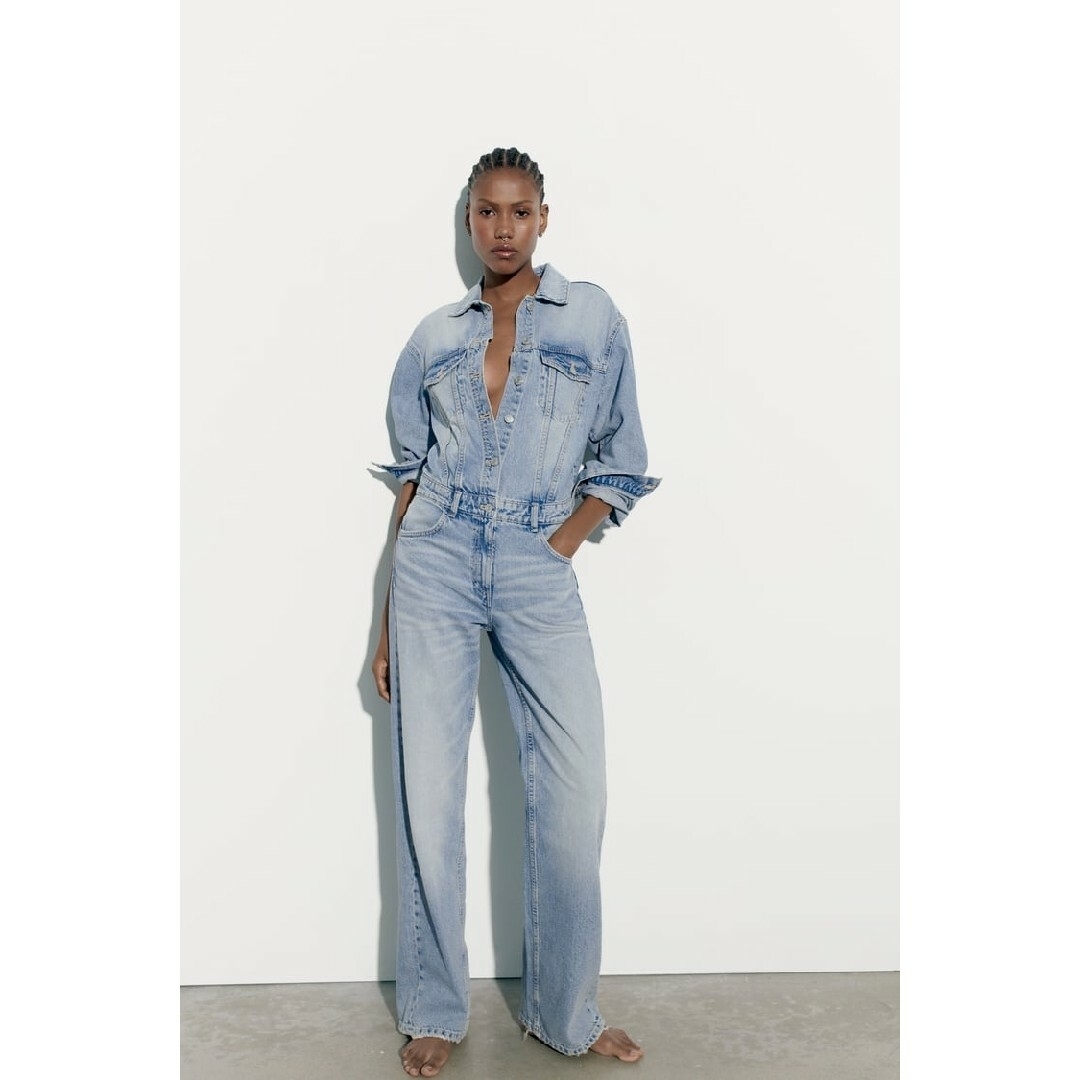 ZARA - ZARA デニム TRF オーバーサイズ ジャンプスーツ Sサイズ
