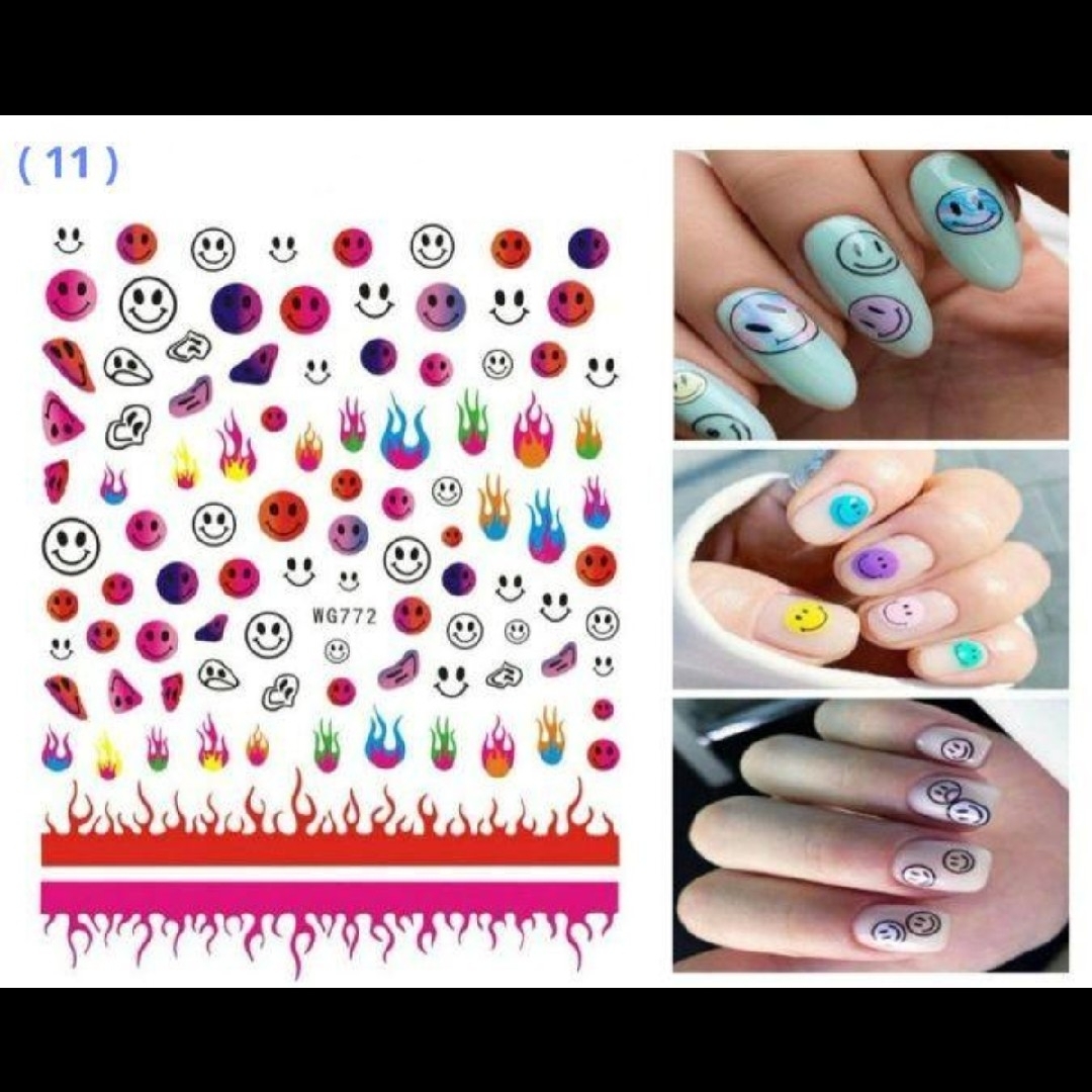 ニコちゃんお花ネイルシール 楽天市場】ネイルシール【1枚】カラフル