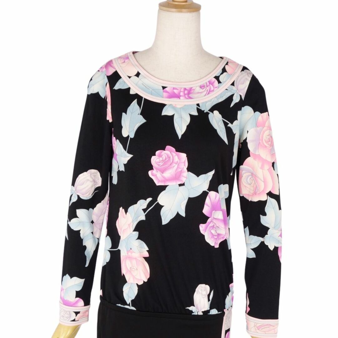 極美品 レオナール LEONARD FASHION ワンピース ロングスリーブ 花柄