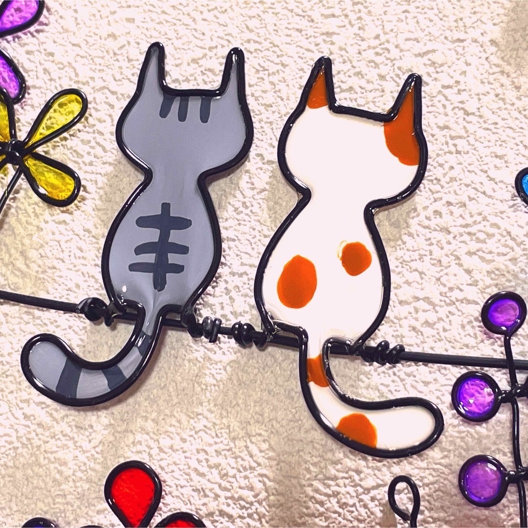 WL NE14 ネコねこ猫】ディップアート ワイヤークラフト ワイヤーアート