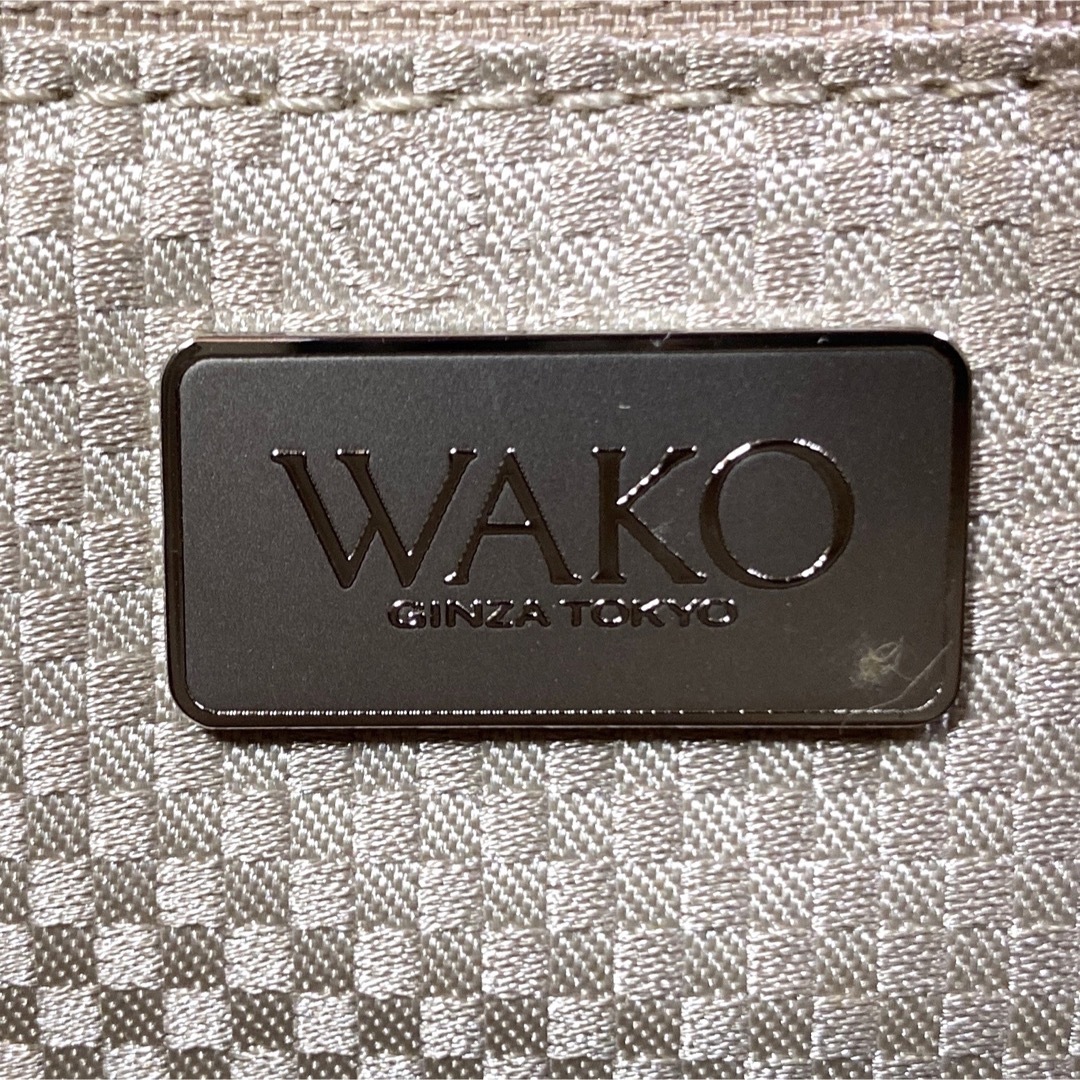 WAKO】ワコウ 銀座和光 パテントレザー ライトベージュ ワンハンドル