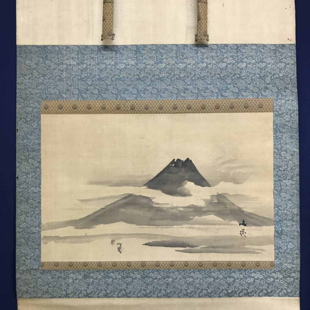 模写/谷文晁/富士山図/富嶽図/富岳図/富峰図/横物/掛軸☆宝船☆AE-218