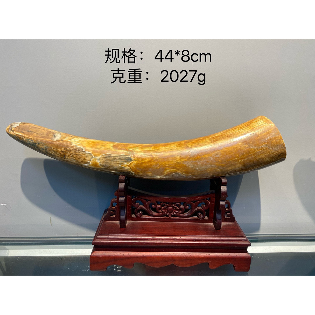 天然マンモス牙美しい手作り彫刻 1マンモス牙·原皮素 置物の通販 by