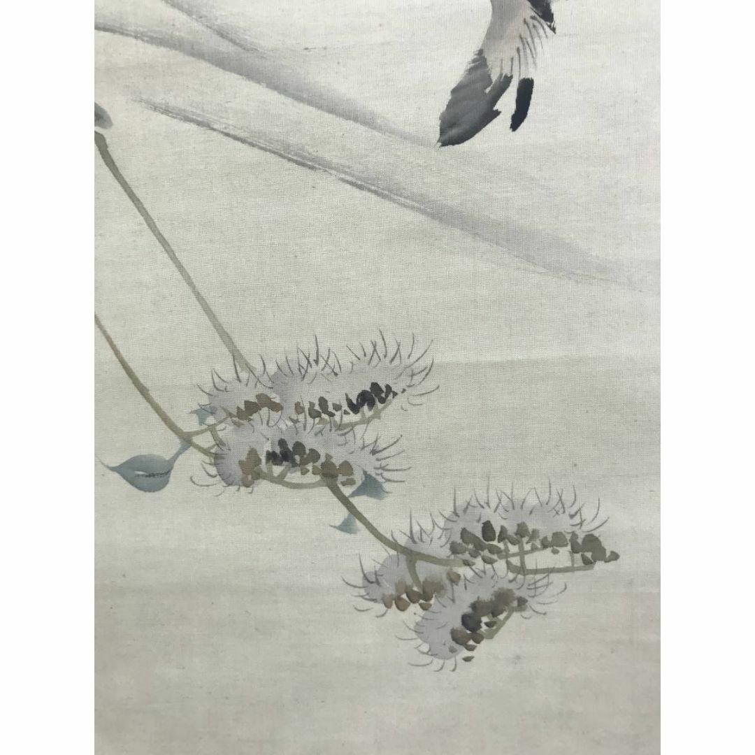 真作/西山芳園/草花鹿図/鹿図/花鳥図/掛軸☆宝船☆AD-494の通販 by