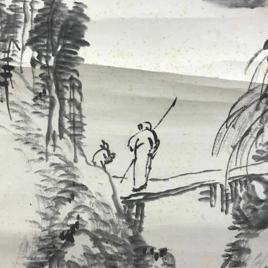 真作/児玉果亭/皆渓訪友画賛/山水図/掛軸☆宝船☆AD-591の通販 by 掛軸