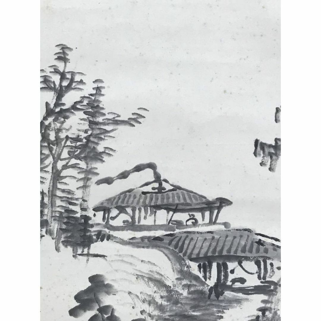 真作/児玉果亭/皆渓訪友画賛/山水図/掛軸☆宝船☆AD-591の通販 by 掛軸