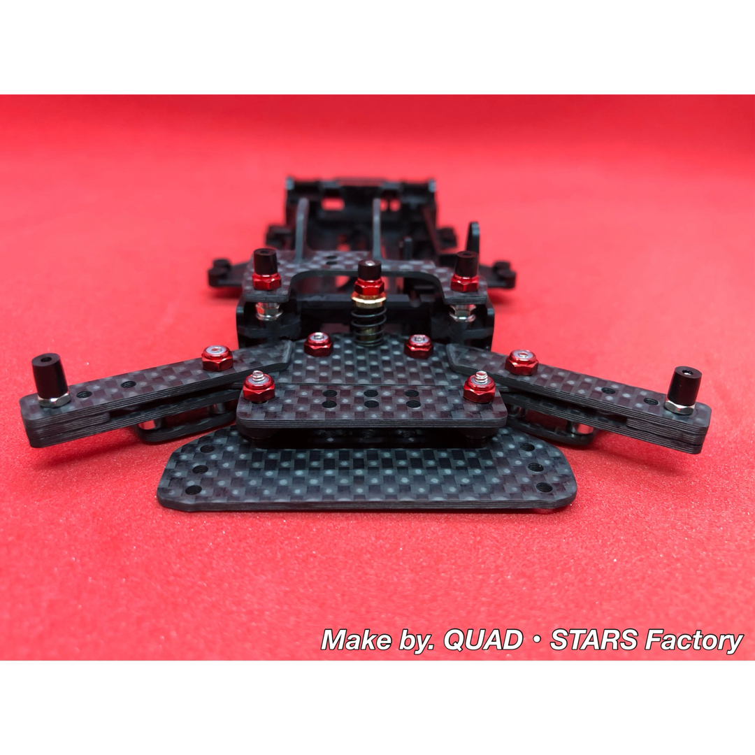 ミニ四駆・FMVZ用】1軸リヤアンカー ブラックアウト／フルカーボン