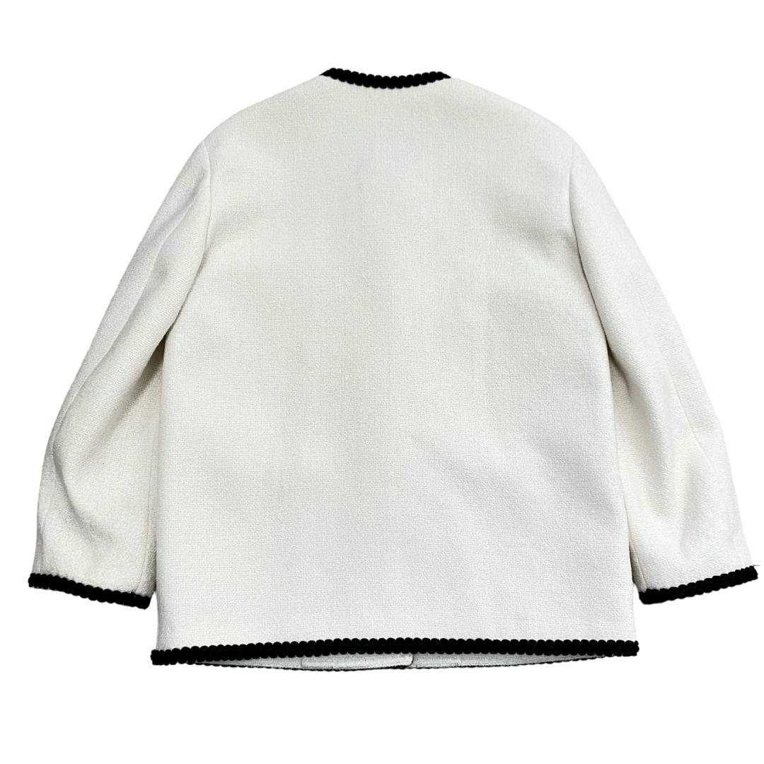 GUCCI - 美品 グッチ ノーカラー ツイードジャケット 白 エンブロイ