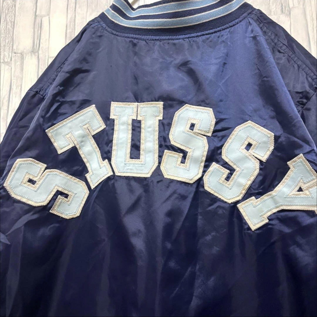 STUSSY - オールドステューシー ナイロン スタジャン スカジャン 刺繍