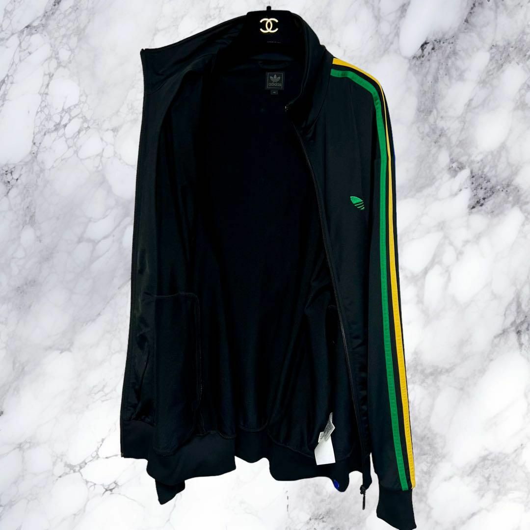 adidas - 希少☆ 2XL アディダス トラックジャケット 刺繍ロゴ 黒 虹色