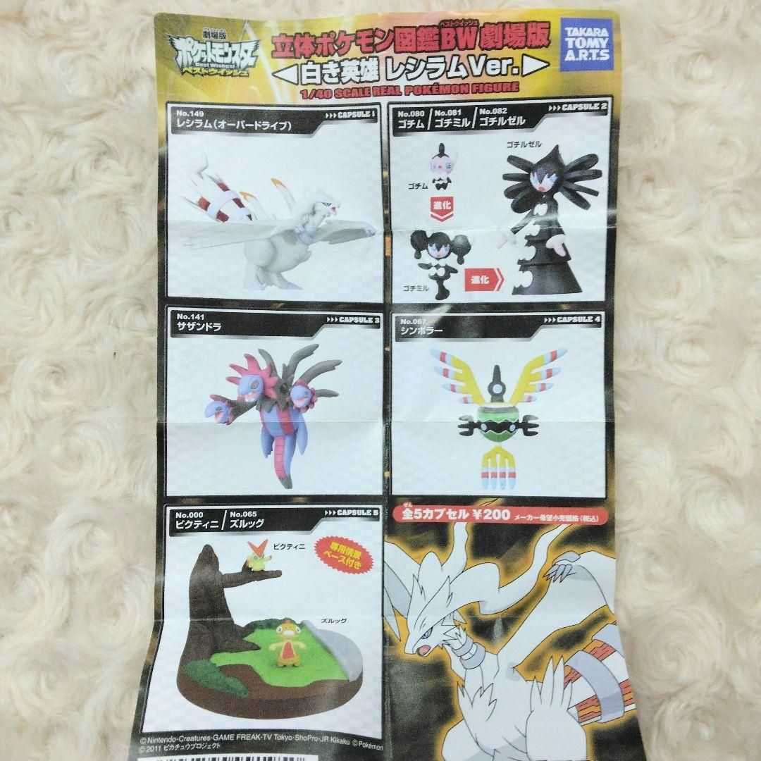 ポケモン 立体ポケモン図鑑BW 劇場版 白き英雄レシラムVer. 全5種の