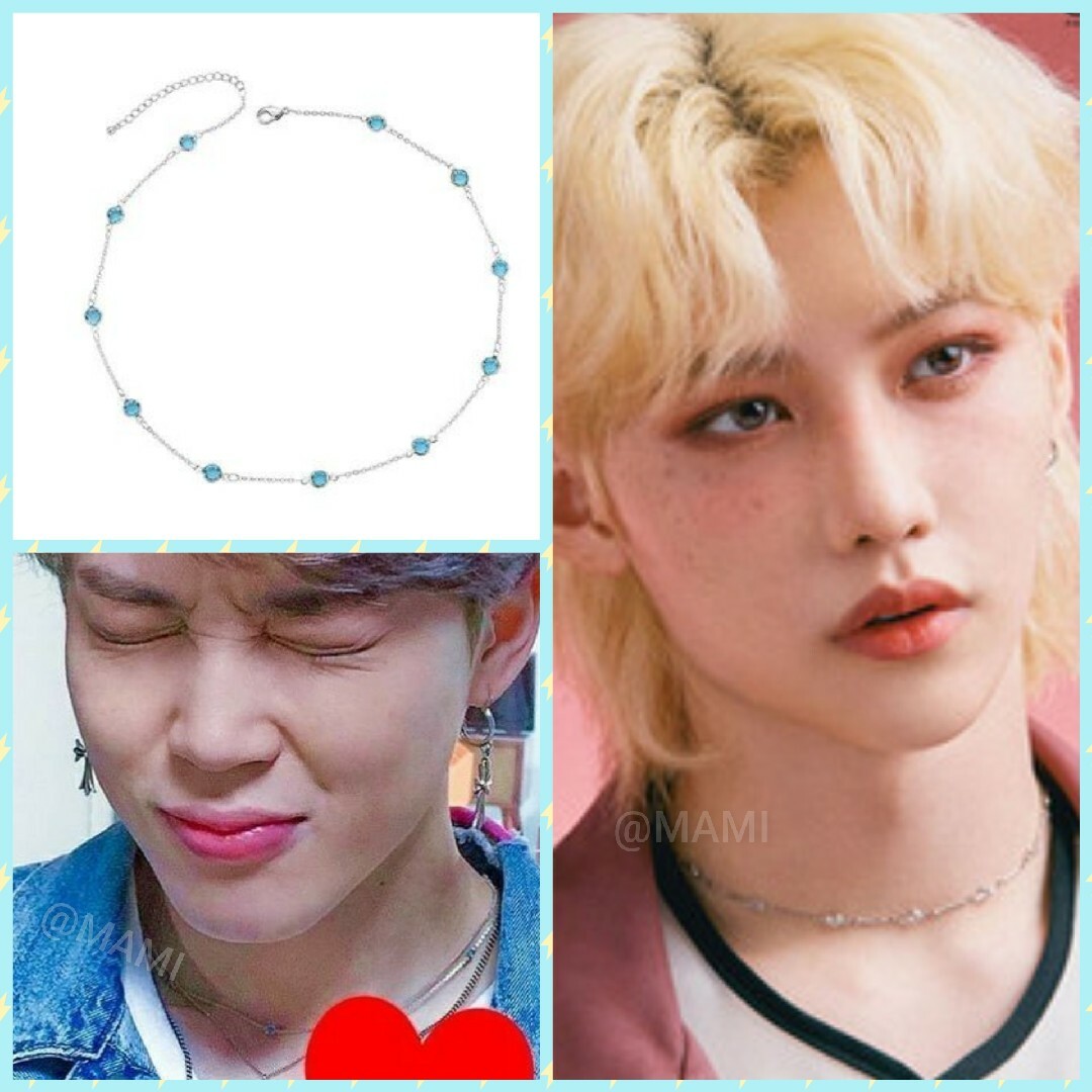 ♥️ブルーストーン ネックレス❤stray kidsヒョンジンBTS ジミンの