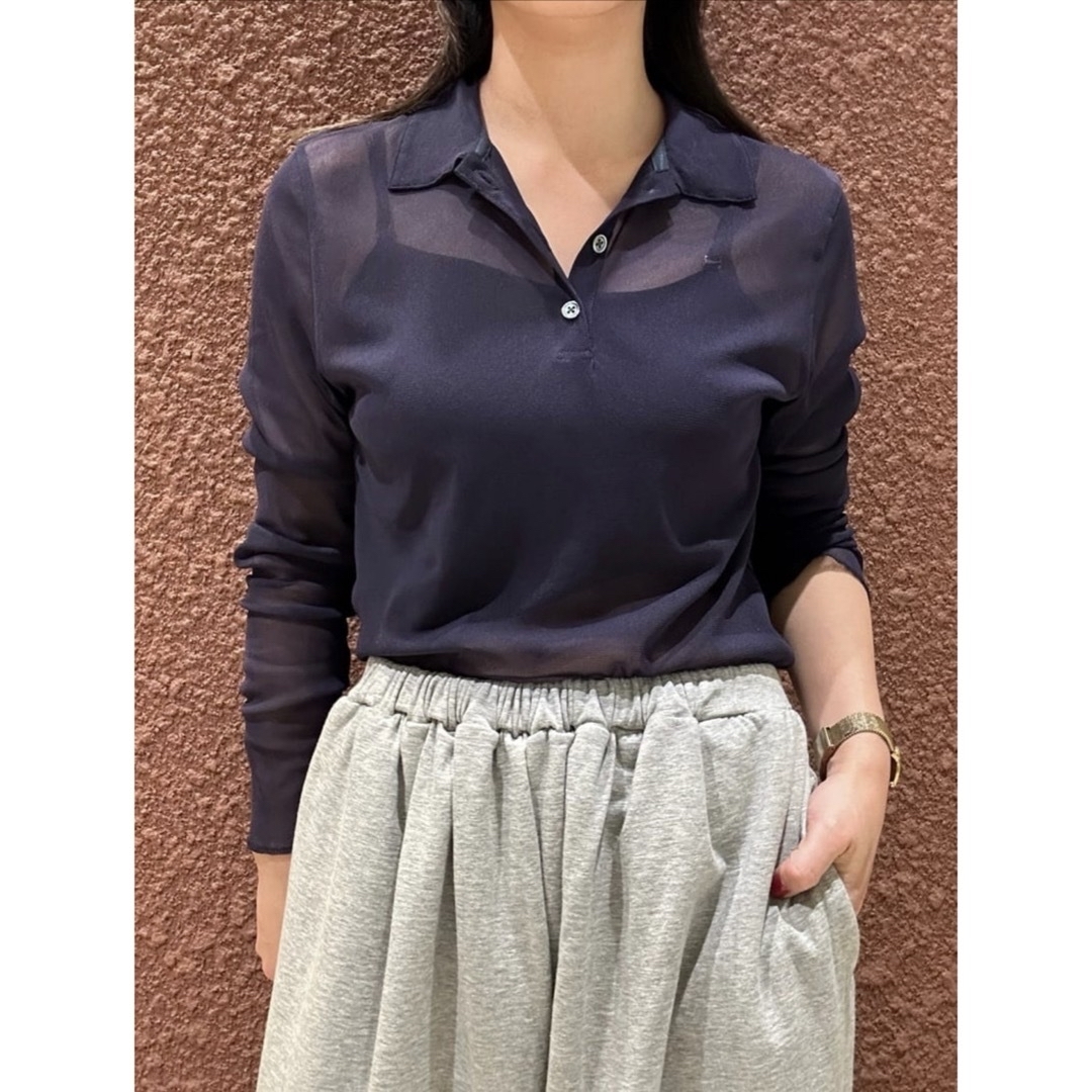 6 (ROKU) - 6(ROKU) ナイロン チュール シャツ プルオーバー ネイビー